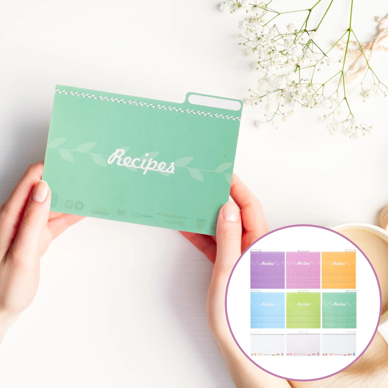 25pcs Household Recipe Cards Blank Multi-Use Kitchen Supplies Decorative Recipe Card Sheets Cooking Note Cards For Food Diy