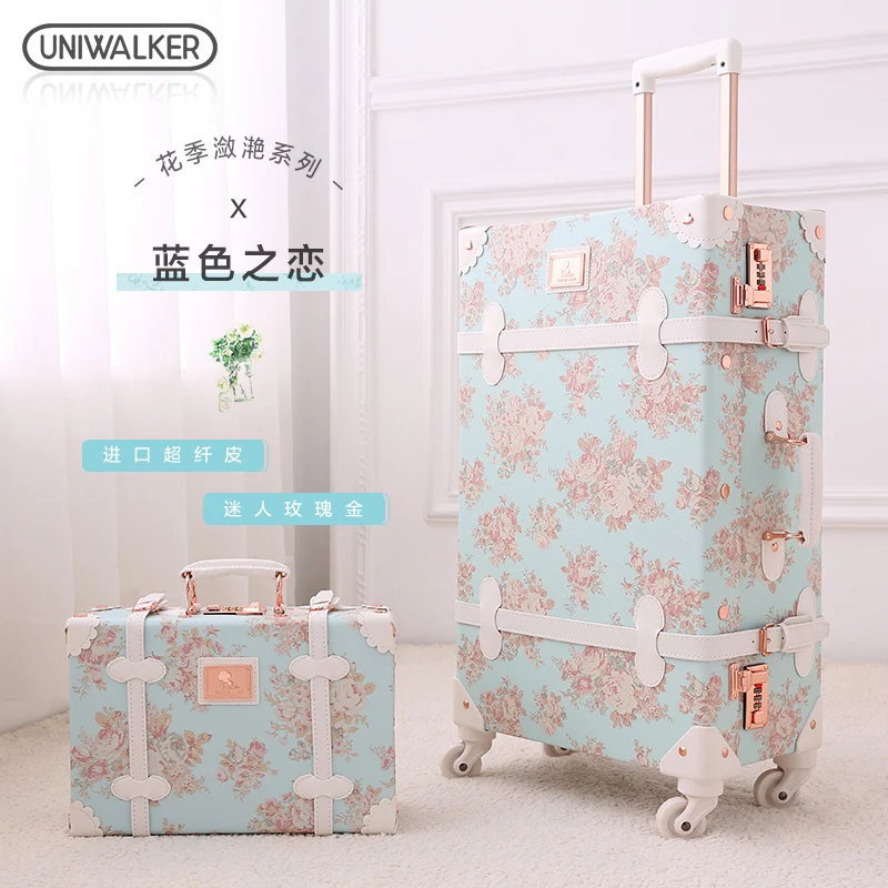 

Retro trolley case Women's suitcase Universal wheel 22 inch Boarding case Student suitcase bag 24 inch