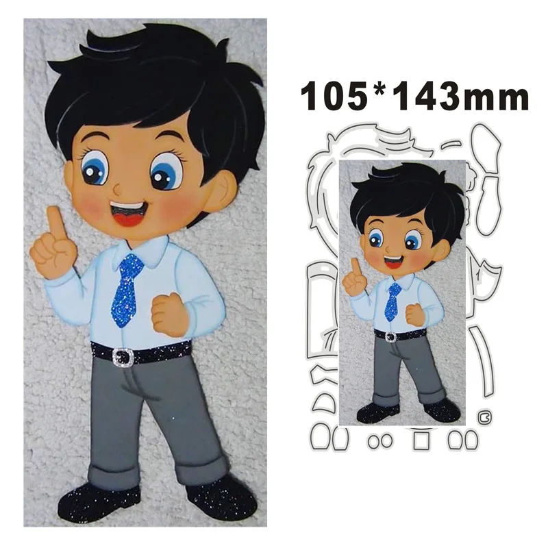 15cm Metal Cutting Dies Stencils Cute Boy girl for DIY Scrapbooking Decorative Embossing DIY Paper Card Making