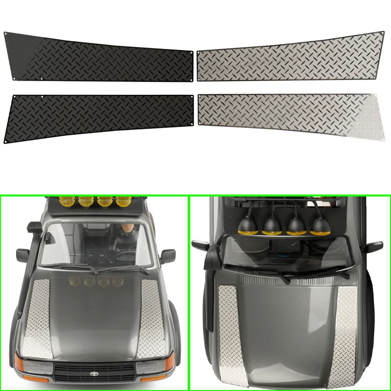 1/10 FMS FCX10 LC80 액세서리용 양면에 시뮬레이션된 스테인레스 스틸 미끄럼 방지 플레이트