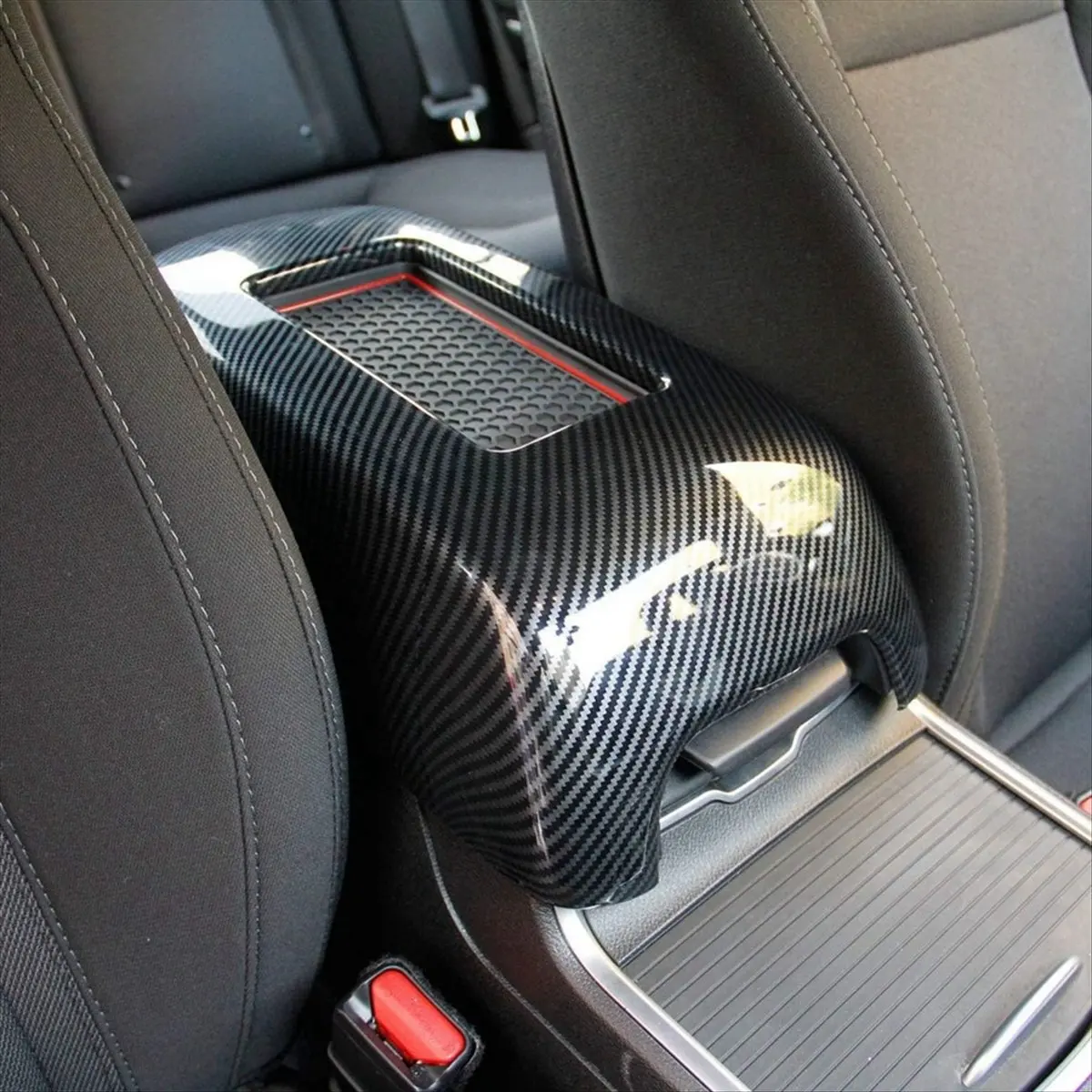 Super Sale Armrest Box Decorative Cover Armrest Box Cover Sticker Carbon Pattern Central Storage Cover for Dodge Charger 2016-20