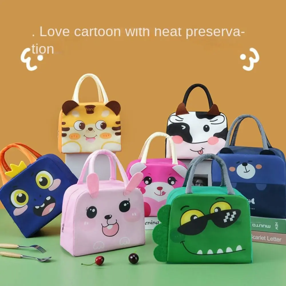 

Portable Cartoon Stereoscopic Lunch Bag Oxford Cloth Thermal Tote Food Small Cooler Bag Thermal Bag Lunch Box Accessories