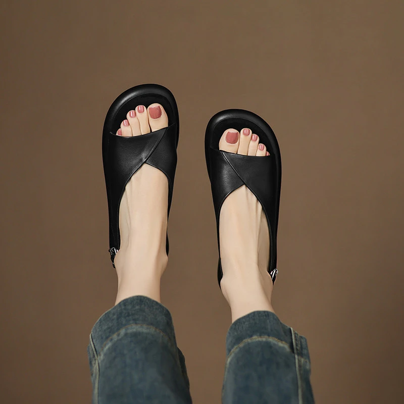 

Retro Style Casual Open-toe Soft Sole Platform Sandals for Women Summer 2026 New Thick-soled Roman Shoes