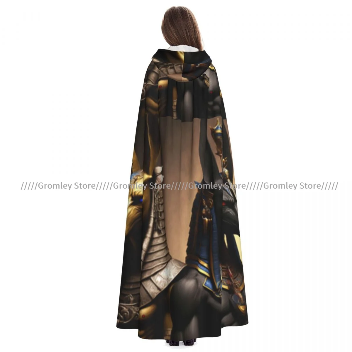 Egyptian Gods Anubis Horus Witch Cloak Hooded Cosplay Costume Halloween Adult Long Party Cape