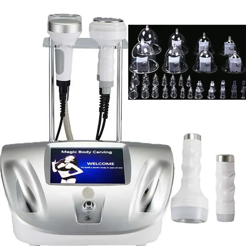 6 IN 1 Ultrasonic Cavitation Vacuum Butt Lift Breast Enhancement Massager Multifunctional Slimming Machine 5d Carving Vacuum