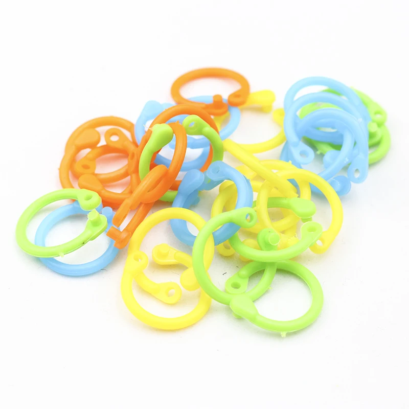 50/100pcs Round Locking Stitch Markers For Crochet Latch Knitting Tools Circle Jump Rings Findings DIY Craft Marker Kits 17x10mm