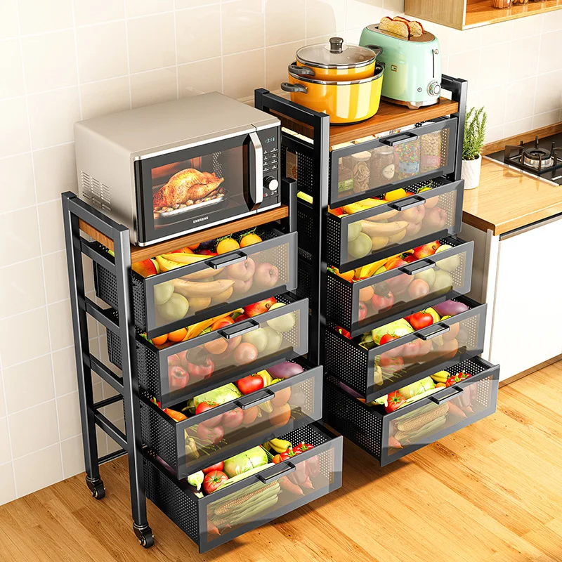 

Customizablebasket rack, kitchen floor-to-ceiling fruit and vegetable fruit storage basket, vegetable rack,