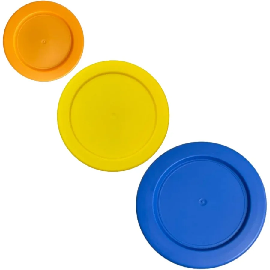 2, 4 & 7 Cup Orange, Yellow, Blue (3 Pack *One of Each Size*)*Lids Only Glass Container Not Included* Replacement Lids/Covers fo