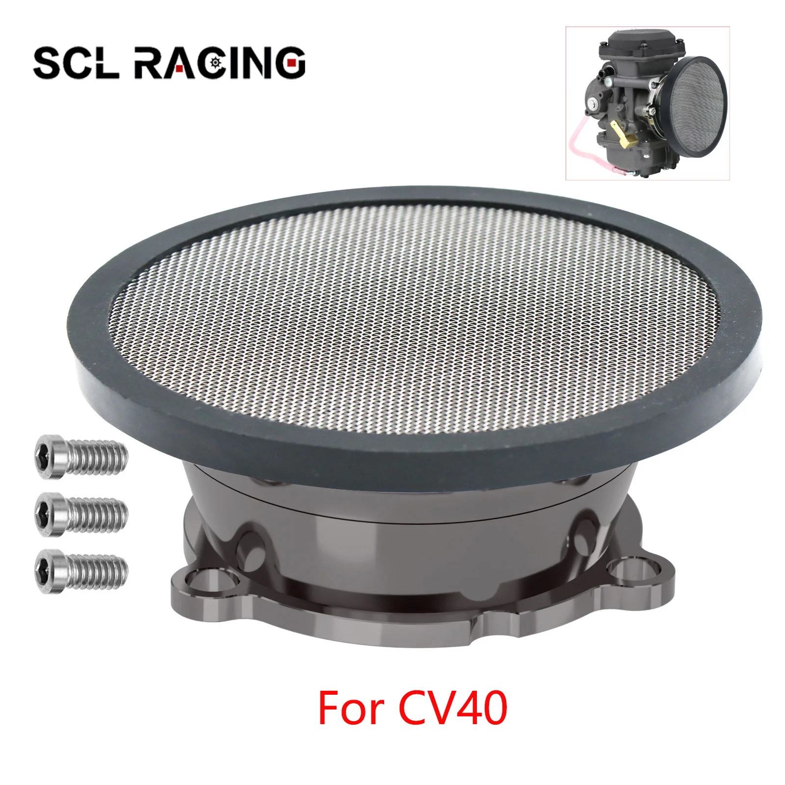 

SCL Racing Aluminum Air Cleaner Intake Filter CV40 Air Filter With Net For Harley-Davidso Sportster XL883C XL883L/R XL1200L/X