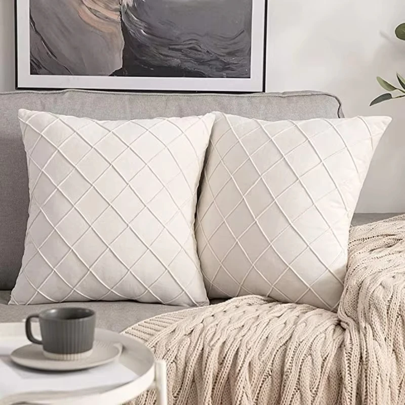 1pc Plaid Velvet Cushion Cover 45*45 30*50 Decorative Pillowcase Super Soft Design Throw Pillow Cover Home Decor Pillow Case