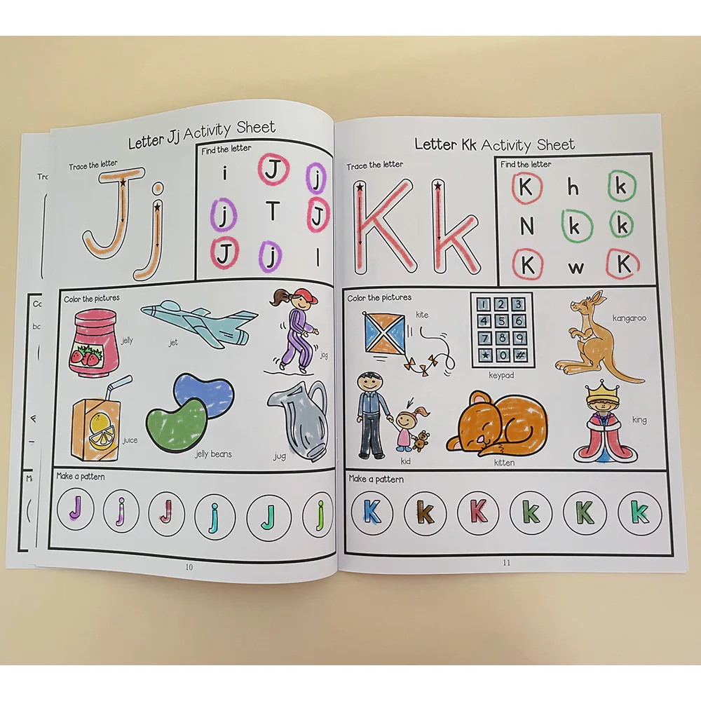 Lettres Montessori A-Z Alphabet phonique pratique cahier d'exercices apprentissage préscolaire langue anglaise maternelle écriture livre de coloriage