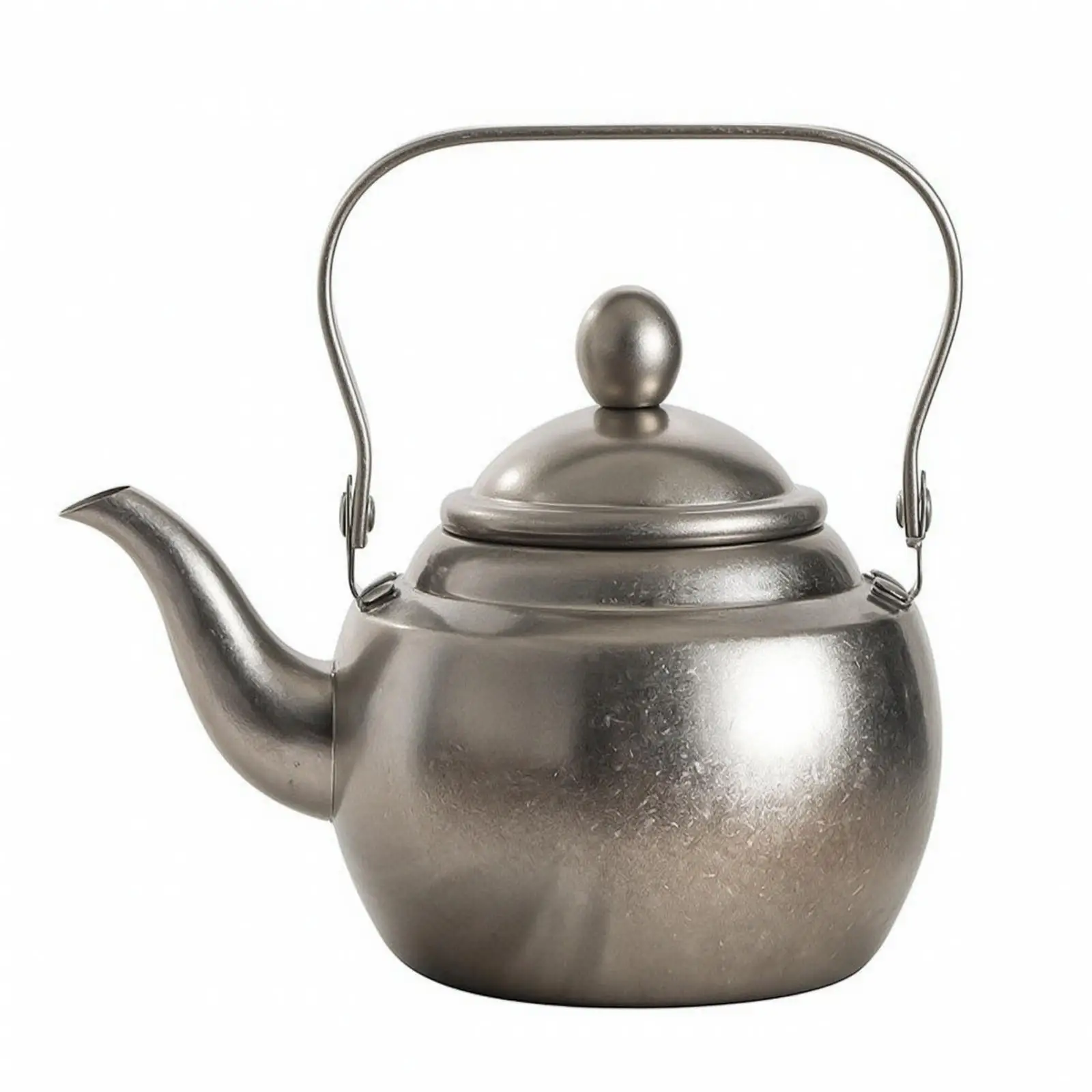 Classic Retro Brewing Kettle Stainless Steel Teapot for Stovetop Boiling Water with Polished Finish and Balanced Pour Spout