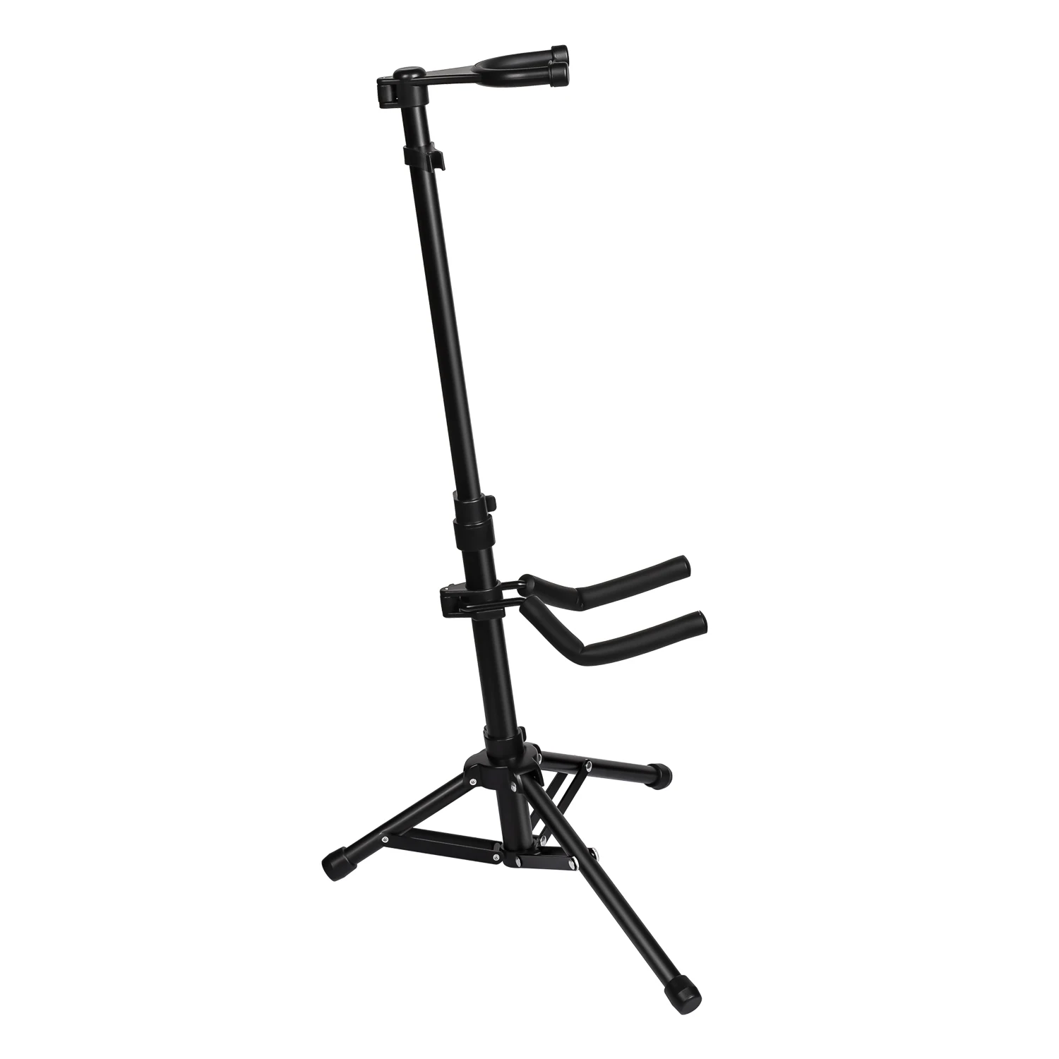 Aluminum Alloy Foldable Violin Floor Stand Adjustable Ukulele Stand with Bow Holder, Head Protection Lock