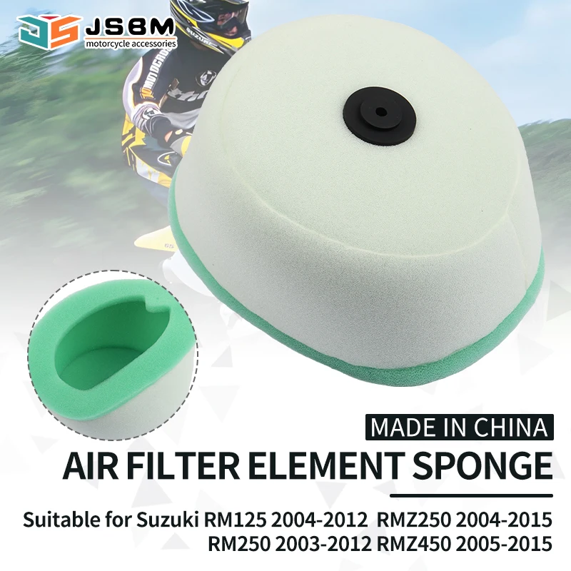 

JSBM Motobike Air Filter For Suzuki RM125 2004-2019 RM250 RMZ250 RMZ450 RM RMZ 125 250 150 Dirt Bike Washable Dual Foam Element