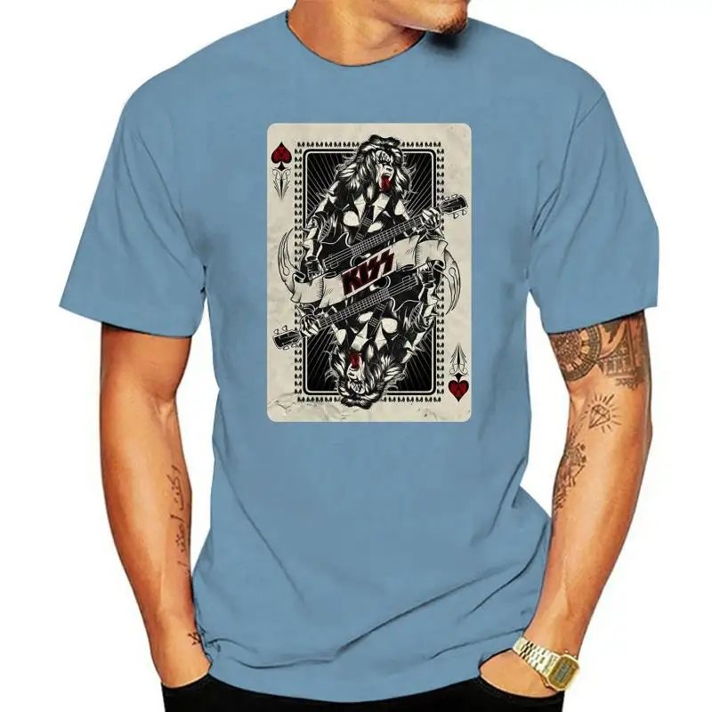 T Shirt O Neck Fashion Casual High Quality Print T Shirt Kiss Playing Card Mens Graphic T Shirt 033610