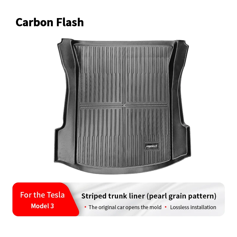 

Подходит для Tesla Model 3 2021-2023 годов выпуска, верхний слой подкладки багажника с полосатым узором.
