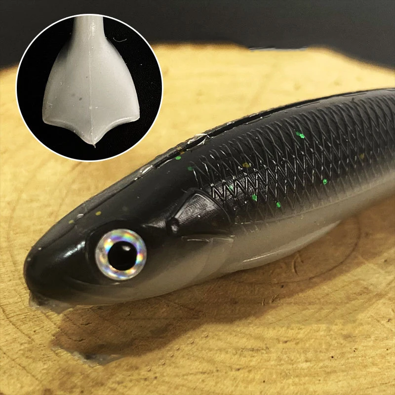 5Pcs/Lot Fishing  Soft Lure 10cm/5.5g Silicone Sink Shad Shiner Duck Swimbait 3D Simulated Fisheye Artificial Wobbler Bait Pesca