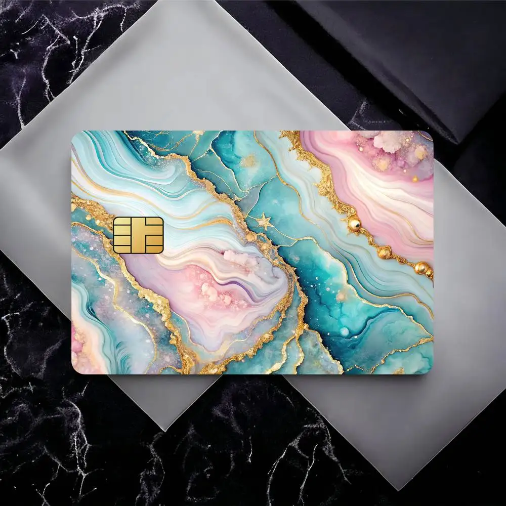 Glamorous Marble Texture Pattern Bank Card Sticker Film Tape Skin For Credit Card Debit Card Waterproof Stickers
