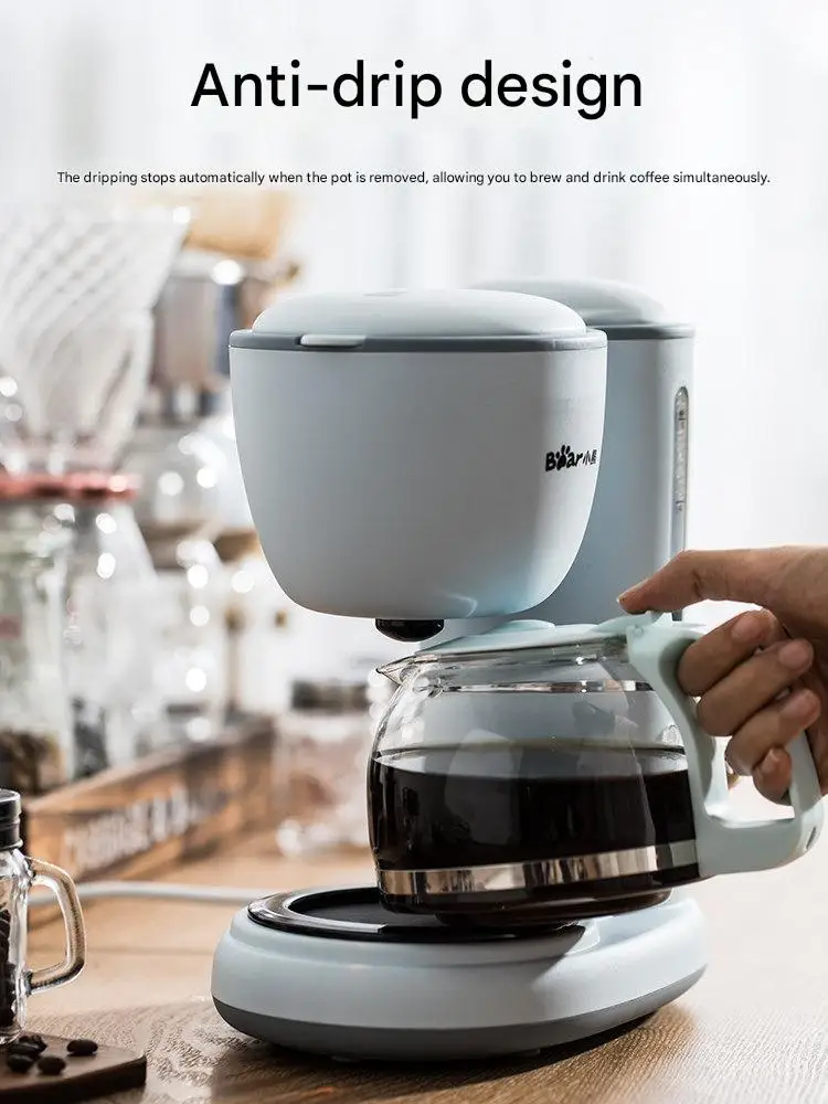 Bear American-style coffee maker, home/small office semi-automatic all-in-one machine, drip tea maker, coffee pot