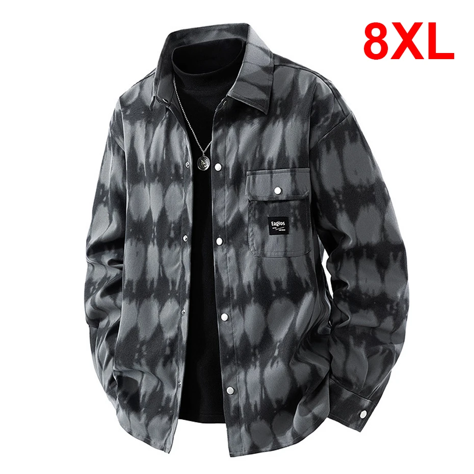 

Vintage Tie Dye Jacket Coat Men 8XL Plus Size Jackets Coats Male Spring Autumn Outerwear Big Size 8XL