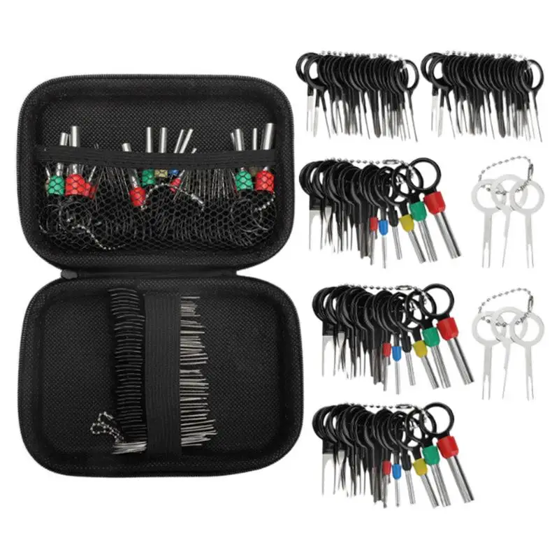 

100pcs/set Car Terminal Removal Kit Box Wire Plug Connector Extractor Puller Release Pin Extractor Set Terminal Plug Repair Tool