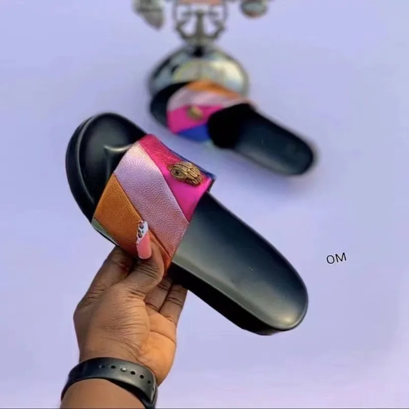 Sandalias de playa para mujer, ¡Oferta de la temporada! Nuevas pantuflas de verano con suela suave para exteriores, diseño de cabeza de águila, punta redonda, suela de EVA, cómodas.