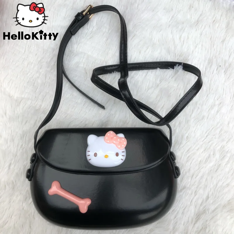 Sanrio Hello Kitty Saddle Bag Cartoon Fashion Messenger Bags Women Cute Versatile Crossbody Bag Y2k Vintage Trend Shoulder Bag