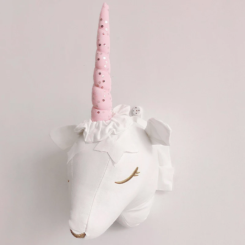 INS Nordic Baby Einhorn Deer Kinderzimmer Decor Stofftiere Tier Köpfe Wand Dekoration Bett Kinder Kindergarten