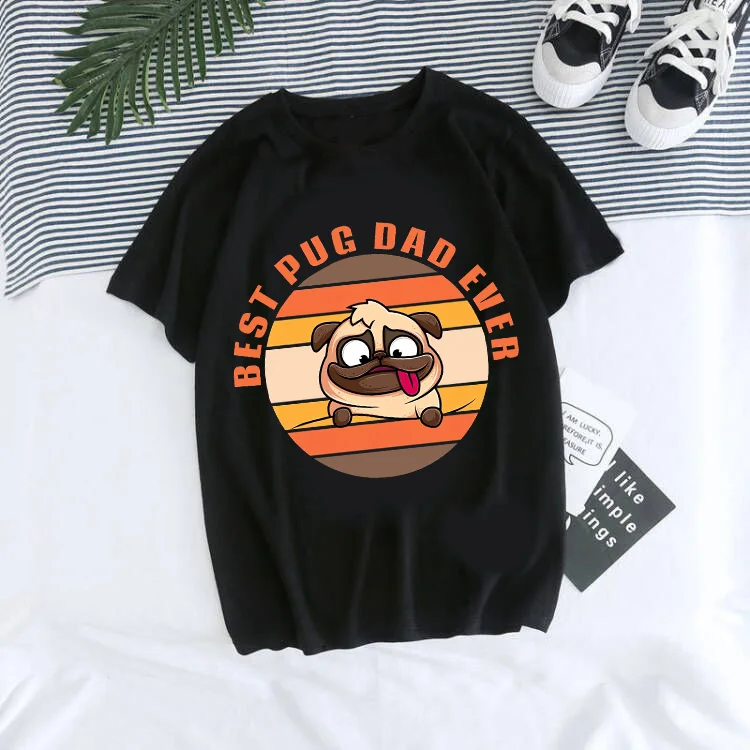 Cute Pug Shirt Men Women Funny Cartoon T Shirt Y2k 90s Harajuku Graphic Ulzzang T-shirt Mange Print Tshirt Aesthetic Tops Tees