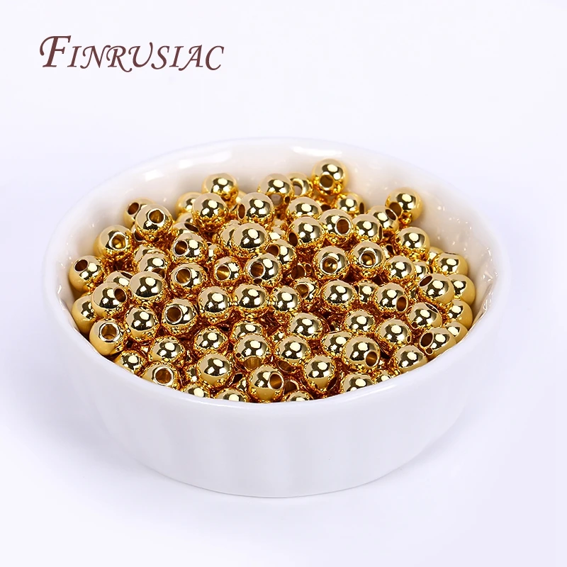 perline braccialetti fai da te/koraliki do bransoletek/18-karatowe pozłacane koraliki dystansowe do wyrobu biżuterii, separatory do koralików, koraliki do bransoletek 2mm-6mm, koraliki do biżuterii DIY akcesoria