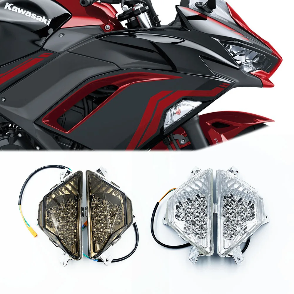 Front Turn Signal Indicator For KAWASAKI NINJA 250 300 400 650 1000 ZX6R 2013-2021 2020 18 Motorcycle Accessories Light