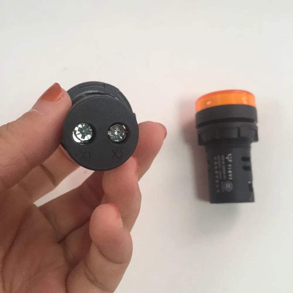 2 قطعة AC220V الأصفر LED لوحة إشارة مؤشر ضوء مصباح 22 مللي متر AD16-22D/S