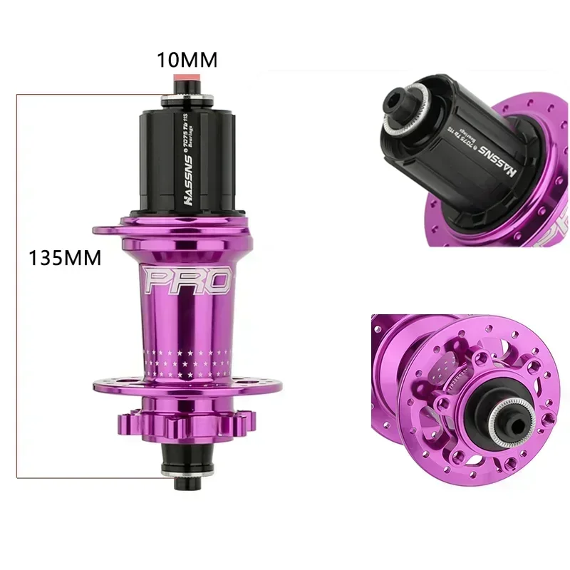HASSNS PRO7 24 32 Holes MTB Hubs Bearing Quick Release 6 Pawls Hub