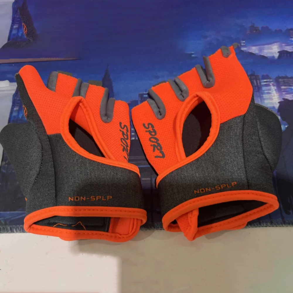 

1 pair Fingerless Fitness Sport Gloves Anti-Skid Breathable Dumbbells Breathable Gloves High Elasticity Protective