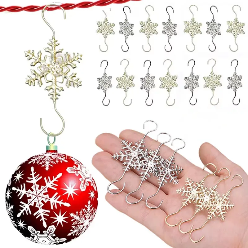 10-100PCS Xmas Ornament Hooks Gold Christmas Tree Wreath Garland Stocking Mantel Fireplace Holiday Festive Party Home Decor Gift
