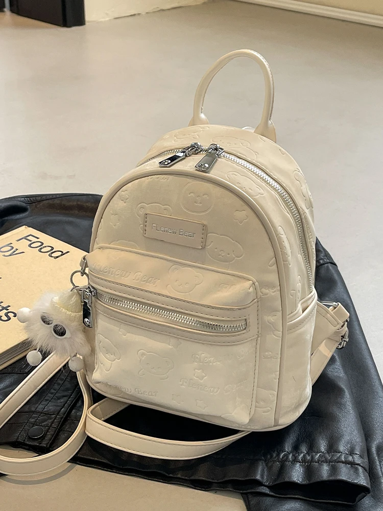 

Travel Women's Backpack Fashion Design 2025 New Handheld Shopping Bag College Student Shoulder Bag Korean Style Soft Handle