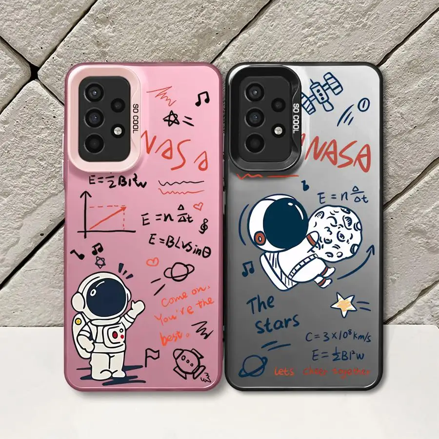 Cute Space Astronaut Phone Case for Galaxy A15 A52 A72 4G 5G A25 A52s A53 A54 A55 A73 5G A51 4G bag