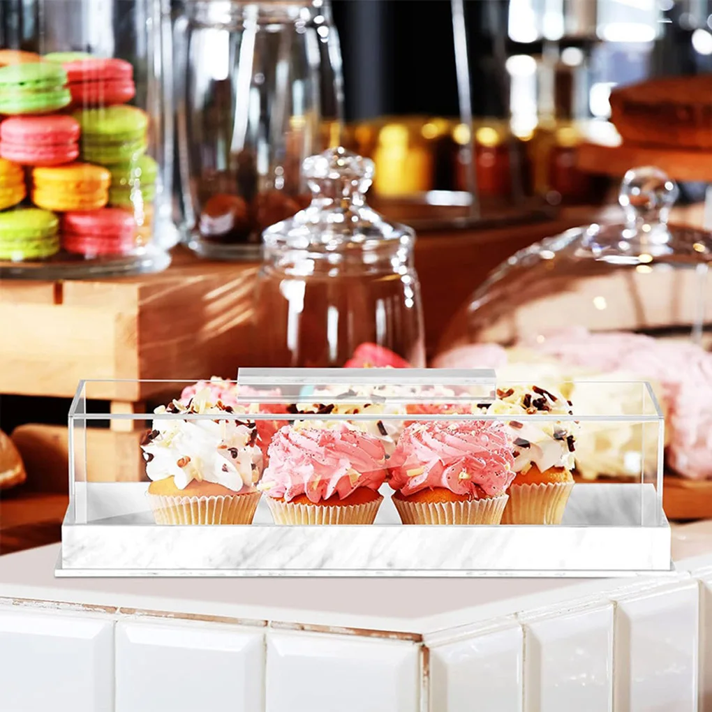 

Cake Display With Lid Refrigerated Display Pastry Serving Plate Bakery Display Case Serving Tray B