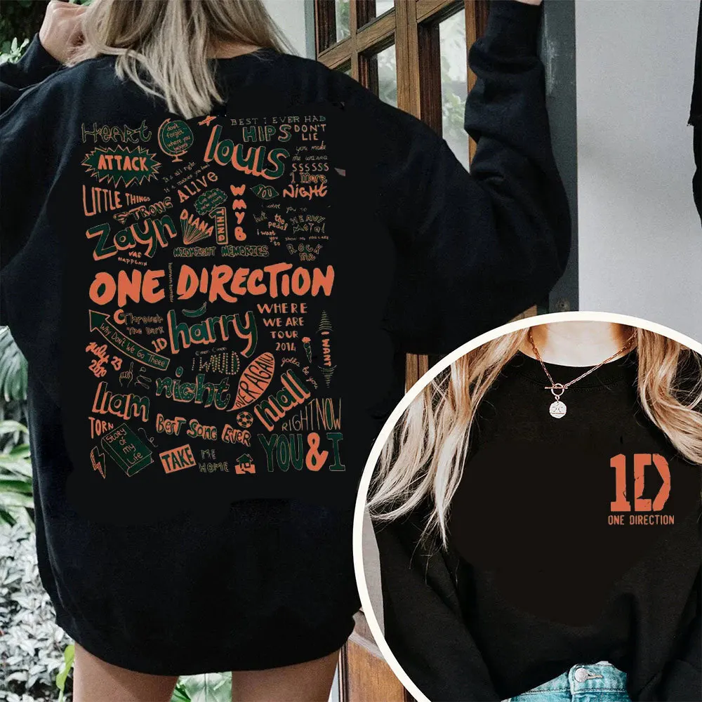 1D All Album Crew Neck Hoodie One Direction Men Women Sweatshirt Liam Payne Fans Member's Signature Winter Clothes Kpop Clothes