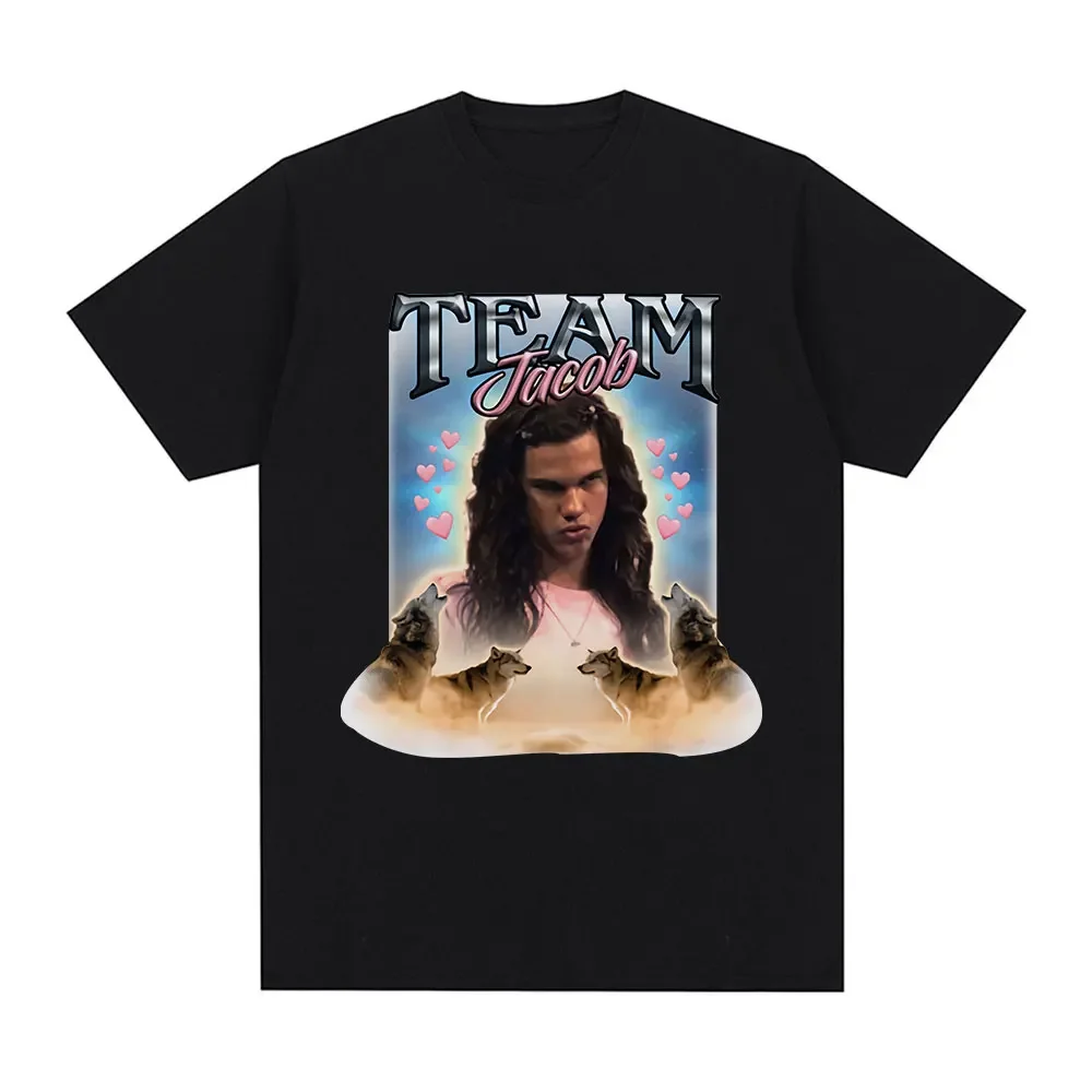 

Team Jacob Team Edward Pattern T-shirt Fun Meme Short Sleeve Tshirt Women's Fashion T-shirt Street Wear