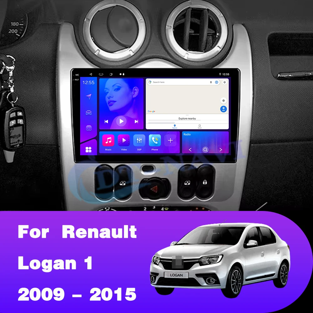 Android 14 For Renault Logan 1 Sandero 2009 2010 2011 2012 - 2015 Largus Dacia Duster Car Radio Multimedia Player Carplay Stereo