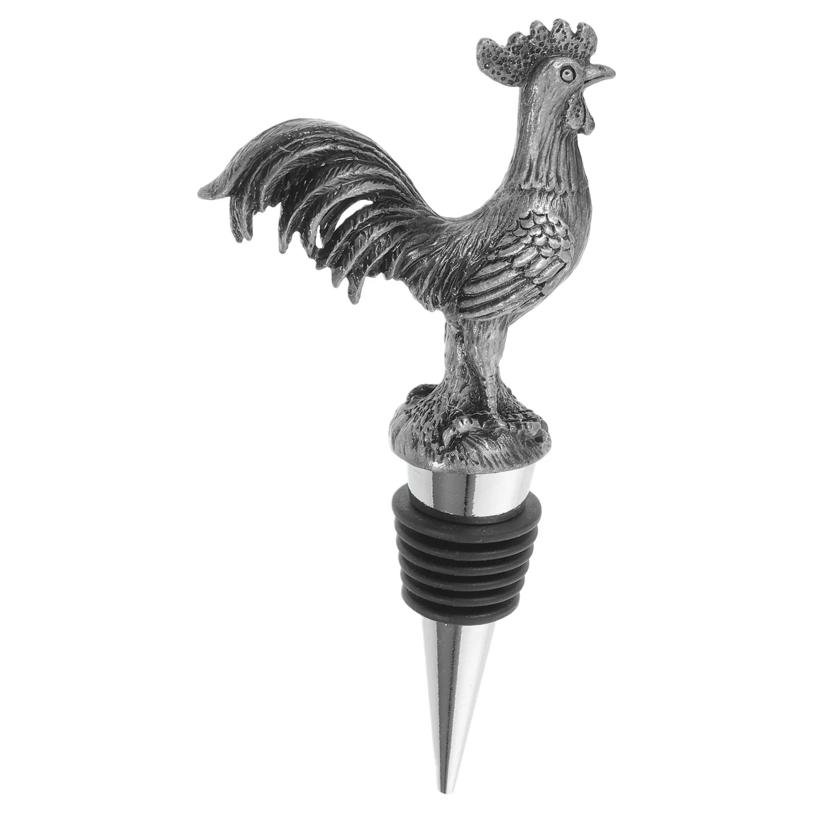 Metal Rooster Wine Bottle Stopper Vintage Decorative Reusable Sealer for Festival Party Bar Decor