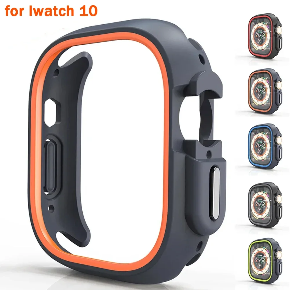 Schutzhülle Bumper PC Shell für iWatch Serie 10 9 8 7 6 Se 5 TPU Abdeckung für Apple Watch Ultra Fall 42mm 46mm 49mm 44mm 45mm 41mm