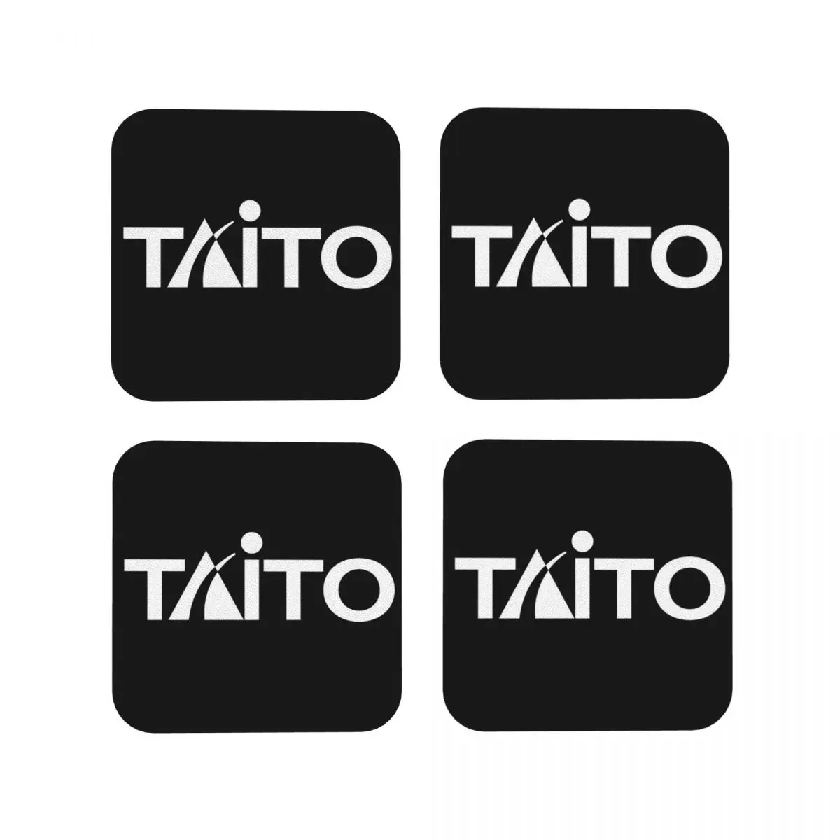 Black Taito For The Vewlix Arcad Coasters Kitchen Placemats Waterproof Cup Coffee Mats For Decor Home Tableware Pads Set of 4