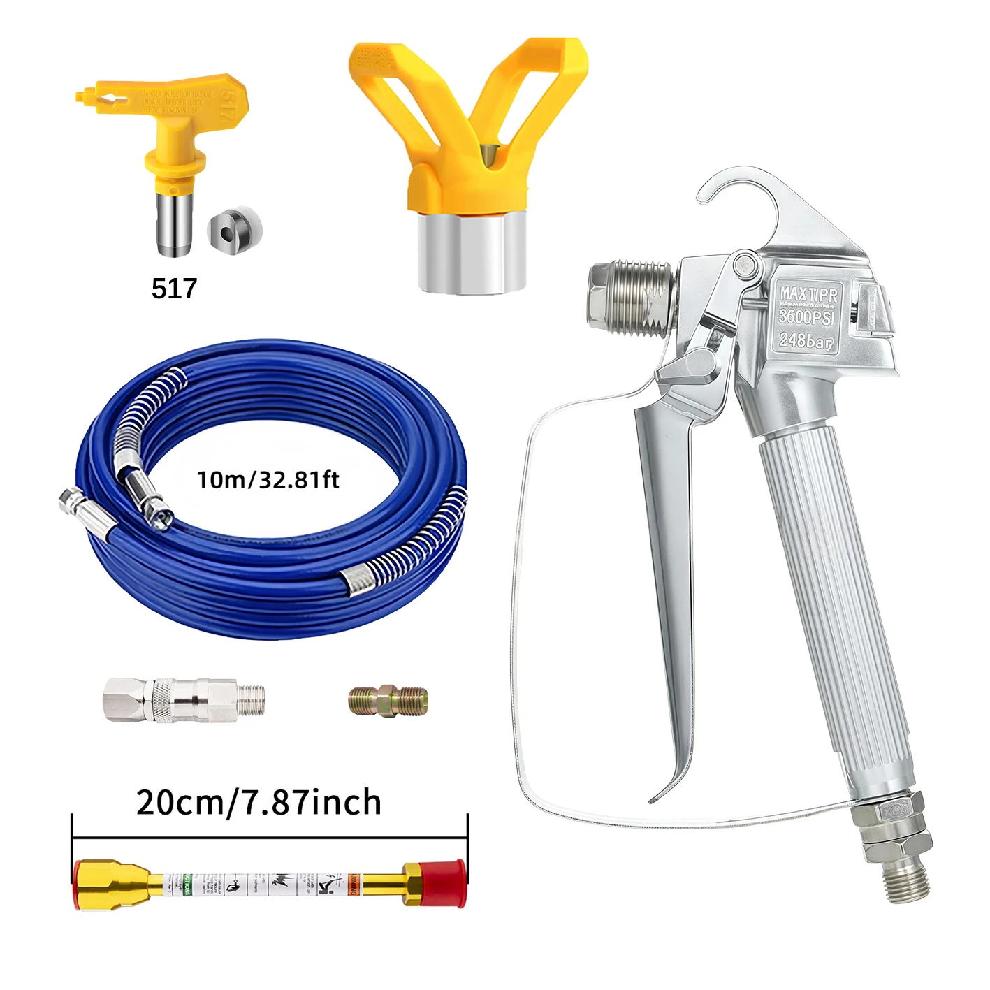 Airless Paint Spraying Gun Kit with Nozzle Guard Spray Tips And Filters - Complete Set for Professional Painting