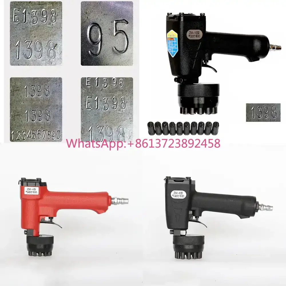 Pneumatic Impact Marking Machine for Metal Plate Coder Marker with 0-9 Numbers and 2 Alphabet Characters Customizable