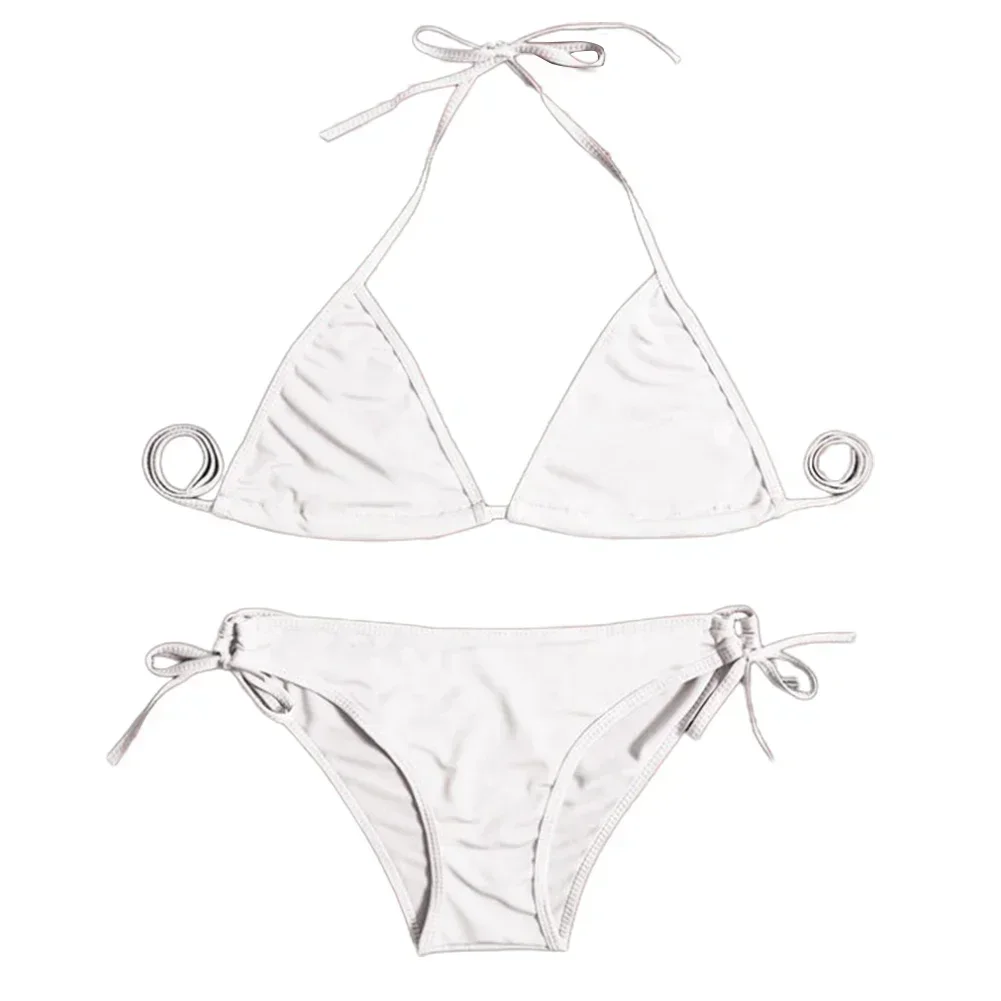 Maillot de bain deux pièces pour femmes, sous-vêtements sexy, string, bikini, ensemble deux pièces, style bandeau, brésilien, solide, document doux,