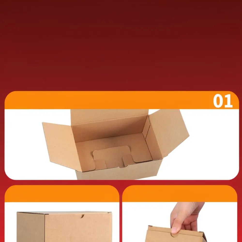 Eco Friendly Corrugated Paper Carton Kraft Shipping Box Rectangular Storage Container Protective Case For Gift Parcel Mailing