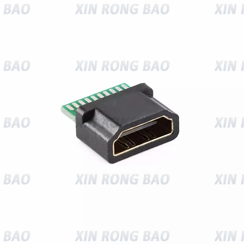 5PCS 19PIN 19P HDMI FEMale Jack/socket connector with PCB Board Solder Type with plastic shell