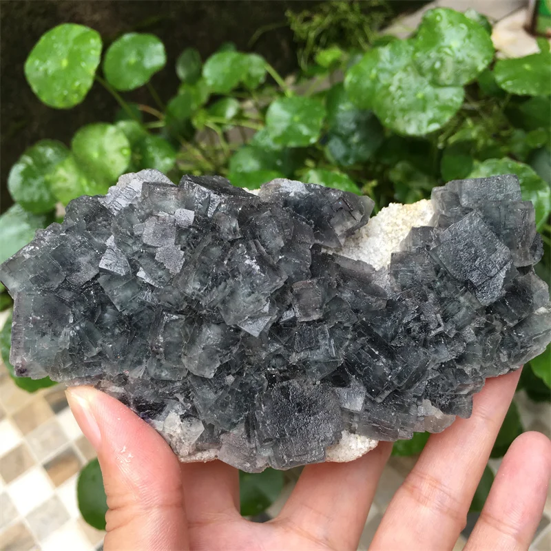 

475g Natural Hunan Rare Blue Fluorite Specimen Mineral Cluster Spiritual Meditation Healing Crystal Stones Home Decoration